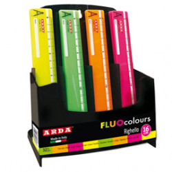 Display 32pz righelli Fluo 16cm colori assortiti Arda