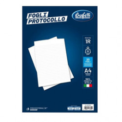 20 fogli protocollo 1 rigo A4 60gr. rif.005112BLN Buffetti