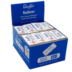 SCATOLA 40 GOMMA PLAST LAUFER ART.0140 IN PLASTICA TRASPARENTE