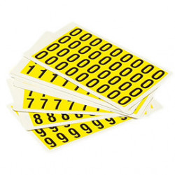 Numeri adesivi 0-9 19 x 14mm 36et/fg. nero/giallo Beaverswood