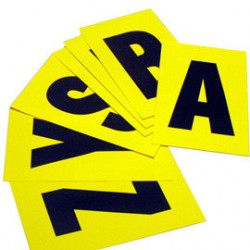 Lettere adesive A-Z 230 x 140mm 1et/fg. nero/giallo Beaverswood