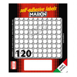 Etichetta adesiva bianca tonda Ø10mm (10fogli x 120etichette) Markin