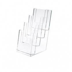 PORTADEPLIANT IN PLASTICA TRASPARENTE 11X25X14cm ART.5022