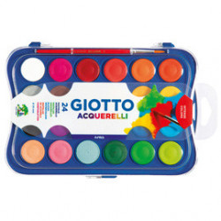 COLORI ACQUERELLO IN 24 COLORI pastiglie da Ø30mm GIOTTO