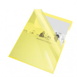 25 CARTELLINE A L 21X29,7 PVC LISCIA CRISTALLO GIALLO ESSELTE