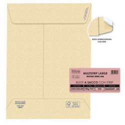 250 buste sacco MULTI STRIP LARGE avana carta ric. 230x330x40mm 100gr Pigna