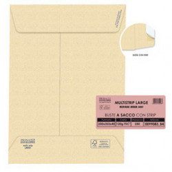 250 buste sacco MULTI STRIP LARGE avana carta ric. 250x353x40mm 120gr Pigna