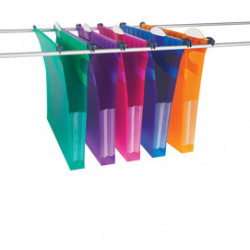 5 CARTELLE SOSPESE CASSETTO 39/U-3CM MFX IN PPL COLORI ASSORT.