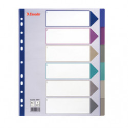 Separatore in PPL traslucido 6 tasti f.to A4 MAXI 24,5x29,7cm ESSELTE
