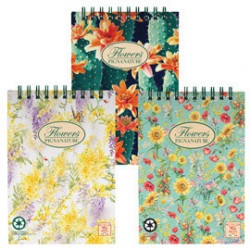 BLOCCO SPIRALE 5MM A6 80GR 50FG PIGNA NATURE FLOWERS