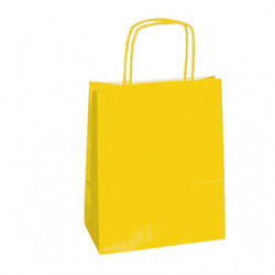 25 SHOPPERS CARTA KRAFT 45X15X50CM TWISTED giallo