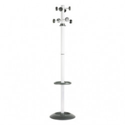 APPENDIABITI TOTEM 175CM A 8 POSTI C/PORTAOMBRELLI GRIGIO/NERO