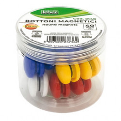 BARATTOLO 40 MAGNETI TONDI Ø 20MM COLORI ASS. ART.2140