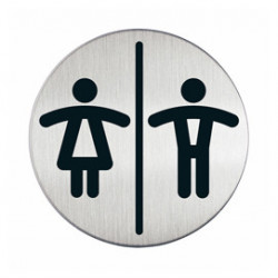 PITTOGRAMMA Ø 8,3cm 'TOILETTE UOMO/DONNA' IN ACCIAIO
