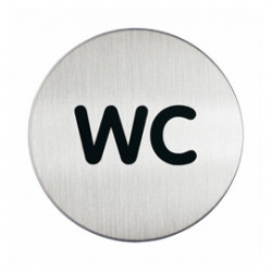 PITTOGRAMMA Ø 8,3cm 'WC' IN ACCIAIO