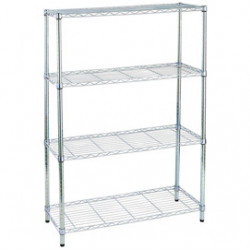 LIBRERIA 4 RIPIANI IN ACCIAIO CROMATO 36x90cm - H137cm ARCHIMEDE LIGHT