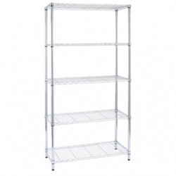 LIBRERIA 5 RIPIANI IN ACCIAIO CROMATO 36x90cm - H177cm ARCHIMEDE LIGHT