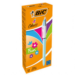 Scatola 12 penna sfera scatto 4 COLOURS™ FUN 1,0mm BIC