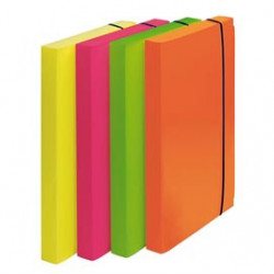 CARTELLA PROGETTO D.3cm CON ELASTICO COLORI FLUO SHOCKING FILE