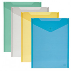 BUSTA CON BOTTONE 11,5x15,5cm - VERT. COLORI ASSORTITI LEBEZ