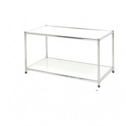 LIBRERIA 2 RIPIANI ACCIAIO/BIANCO 80x40cm - H40,5cm Easy System