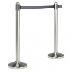 1 COLONNINA SEGNAPERCORSO CROMATA con nastro GRIGIO 210cm Securit