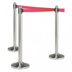 1 COLONNINA SEGNAPERCORSO CROMATA con nastro ROSSO 210cm Securit