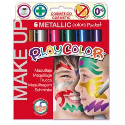 MAKE UP TEMPERA SOLIDA PLAYCOLOR ASTUCCIO CON 6 COLORI METALLIC