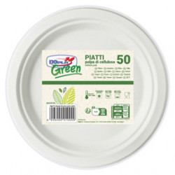 50 Piatti piani Ø220mm BIODEGRADABILI Dopla Green art.7757