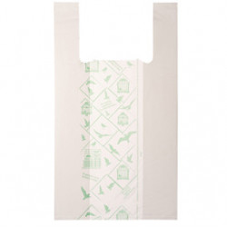 Scatola 500 Shoppers bianchi MIDI 16µ 28x50CM 7+7cm Mater-Bi
