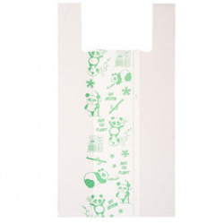 Scatola 500 Shoppers bianchi MAXI 18µ 30x60CM 9+9cm Mater-Bi