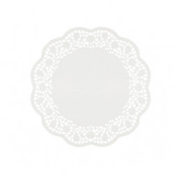6 Sottotorta decorativi in carta bianca diametro 27cm