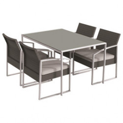 Set pranzo Bilbao nero/grigio - set 5 elementi