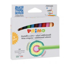 Astuccio 12 pastelli a cera Ø9mm x 85mm Primo