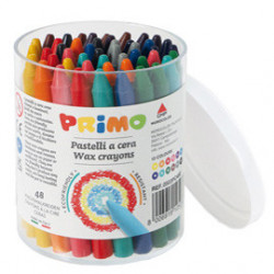 Barattolo 48 pastelli a cera Ø9mm x 85mm PRIMO