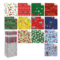 Rotolo carta regalo 2x0,70mt fantasie assortite natale Sadoch